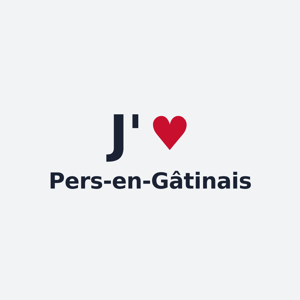 Poster personnalisé Pers-en-Gâtinais — design « J'aime Pers-en-Gâtinais » imprimé sur le poster