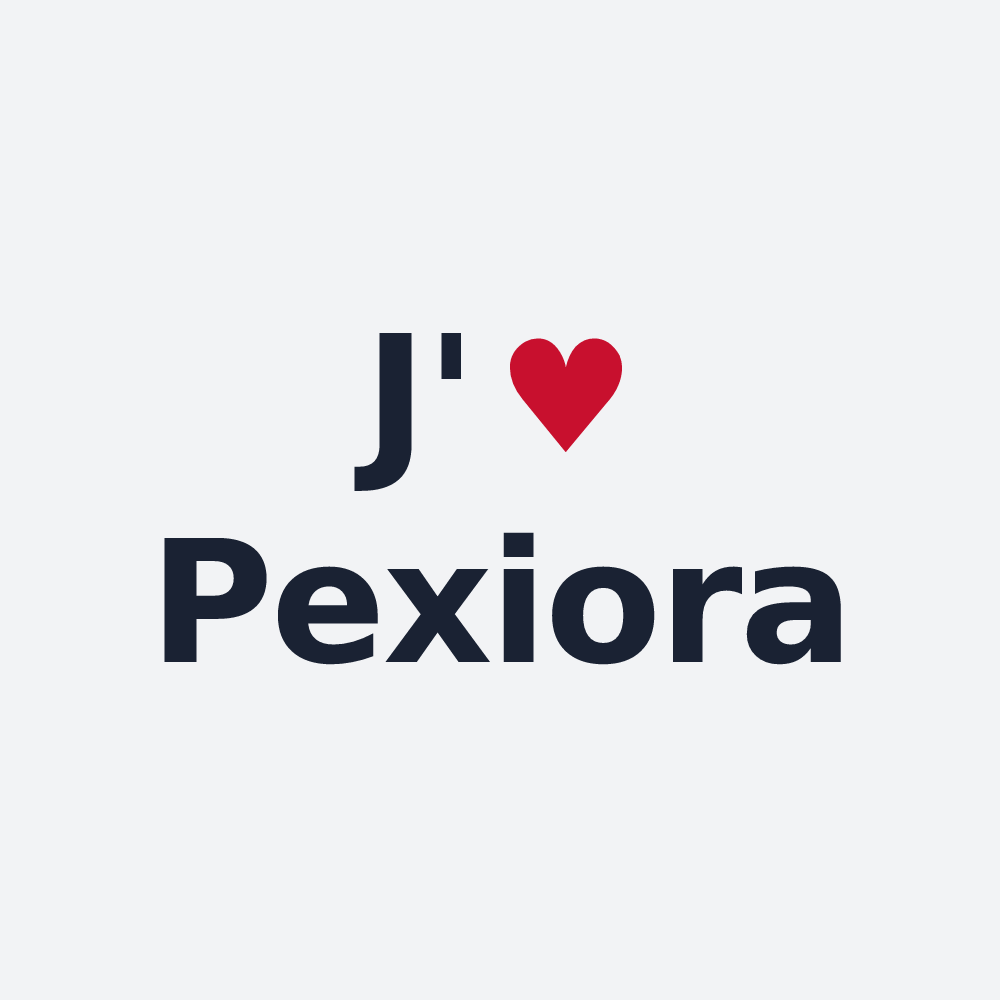 Poster personnalisé Pexiora — design J'aime Pexiora