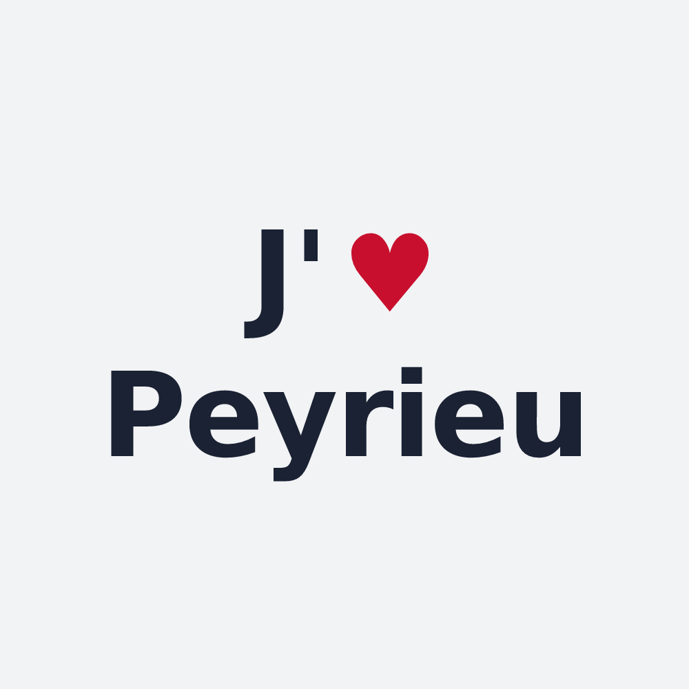 Poster personnalisé Peyrieu — design « J'aime Peyrieu » imprimé sur le poster
