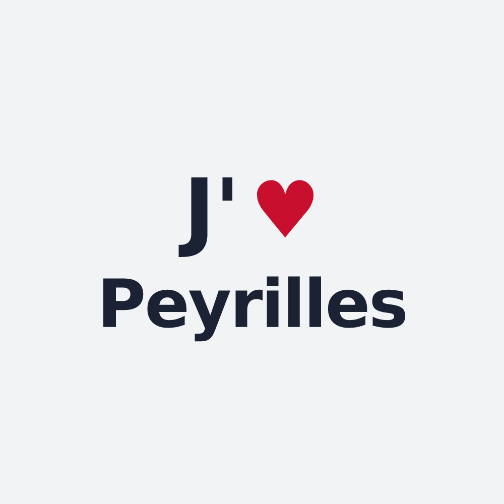 Poster personnalisé Peyrilles — design « J'aime Peyrilles » imprimé sur le poster