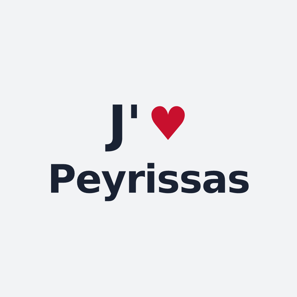 Poster personnalisé Peyrissas — design J'aime Peyrissas