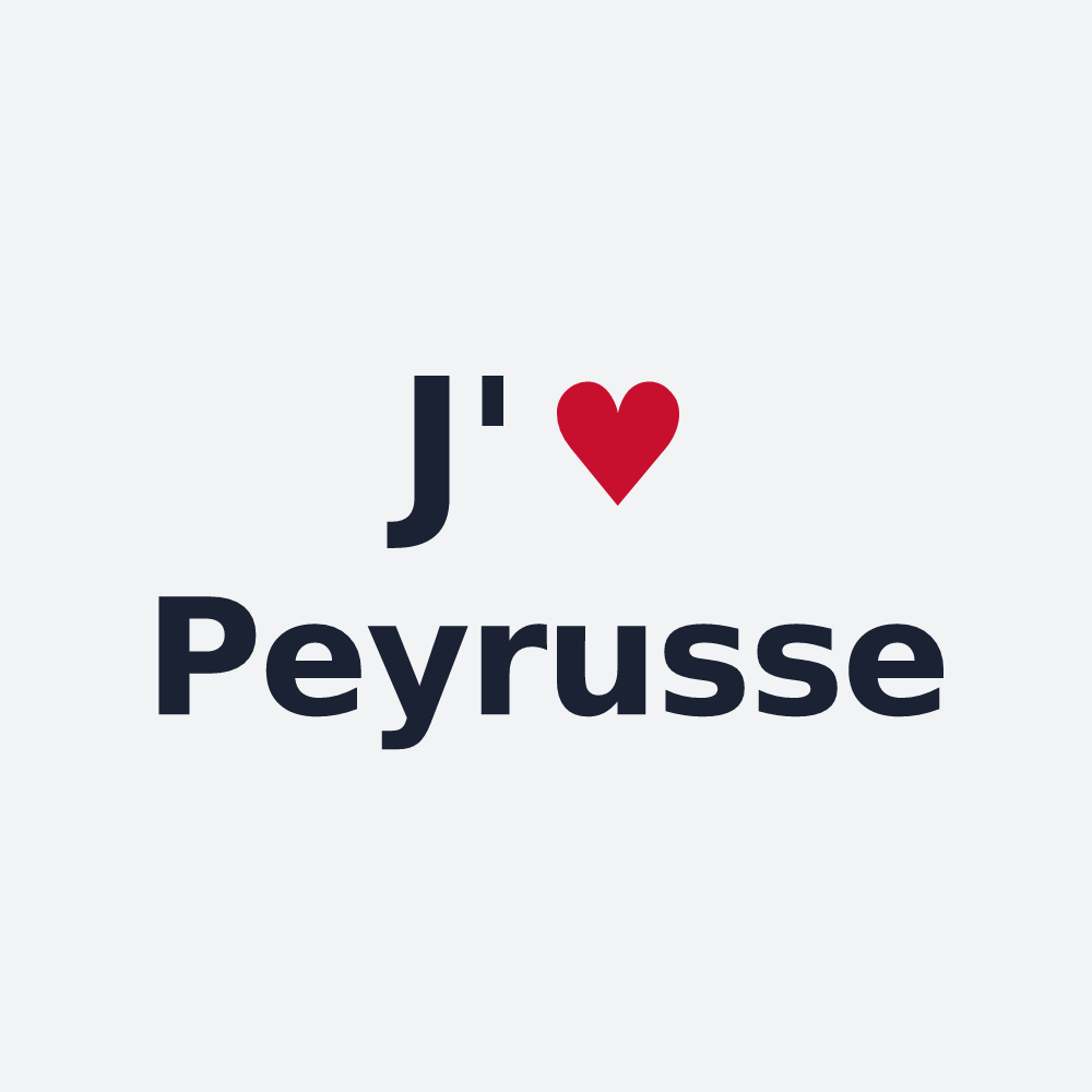 Poster personnalisé Peyrusse — design « J'aime Peyrusse » imprimé sur le poster
