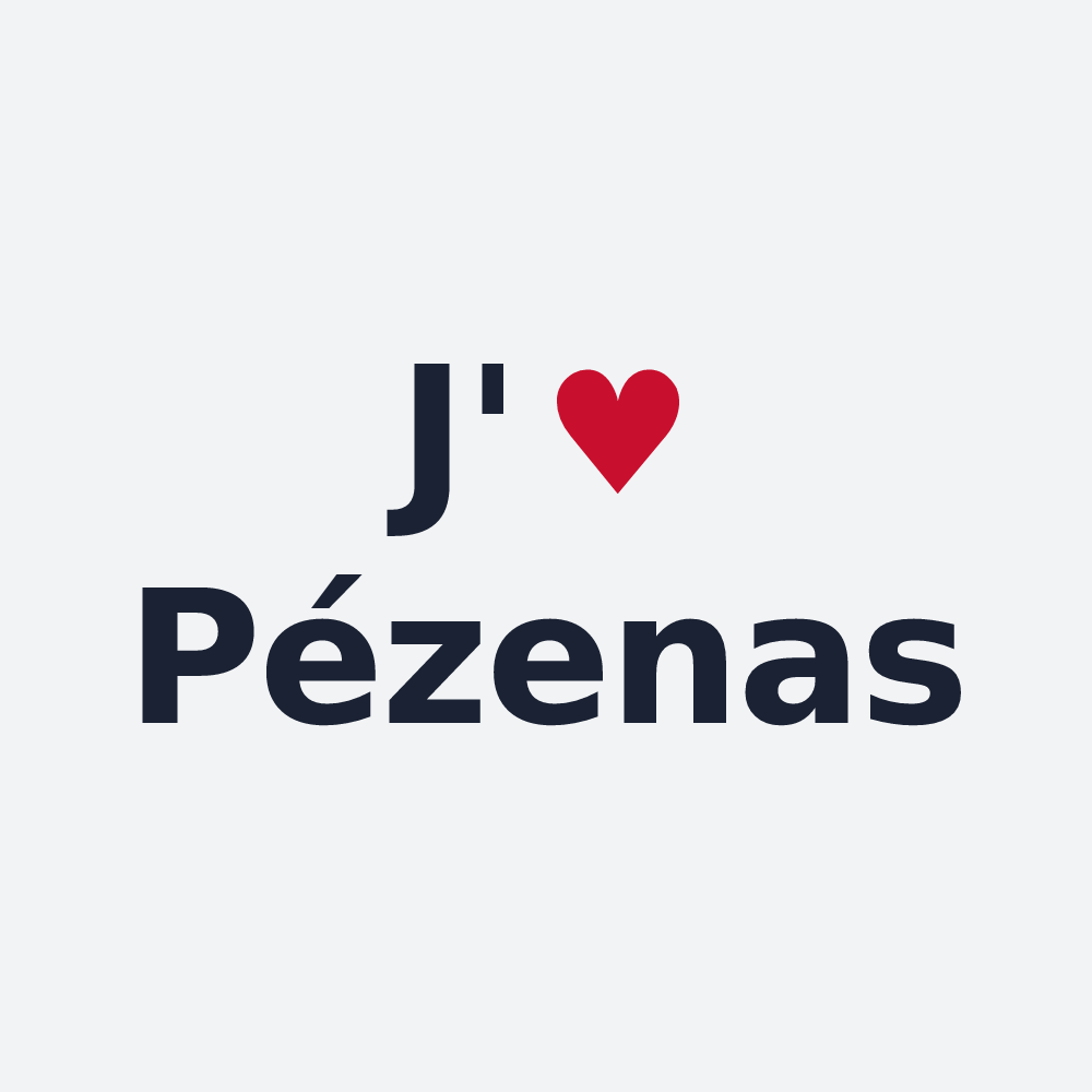 Poster personnalisé Pézenas — design « J'aime Pézenas » imprimé sur le poster