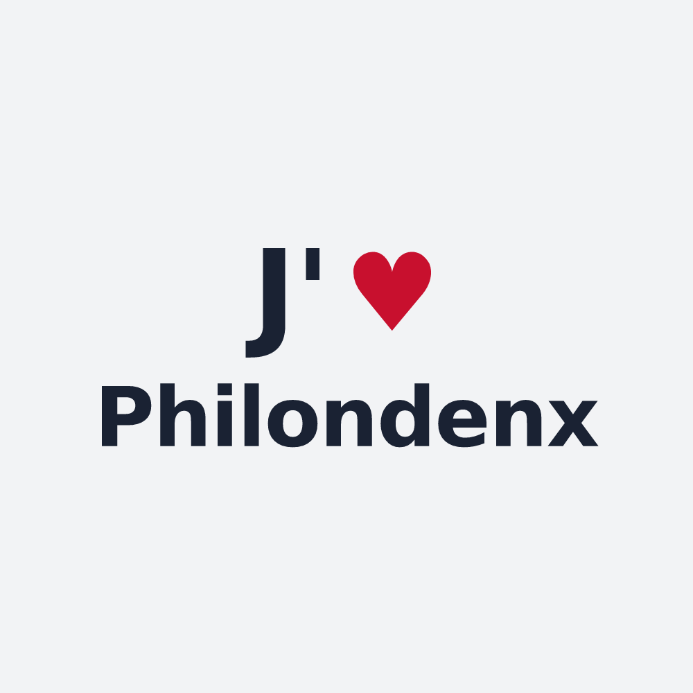 Poster personnalisé Philondenx — design « J'aime Philondenx » imprimé sur le poster