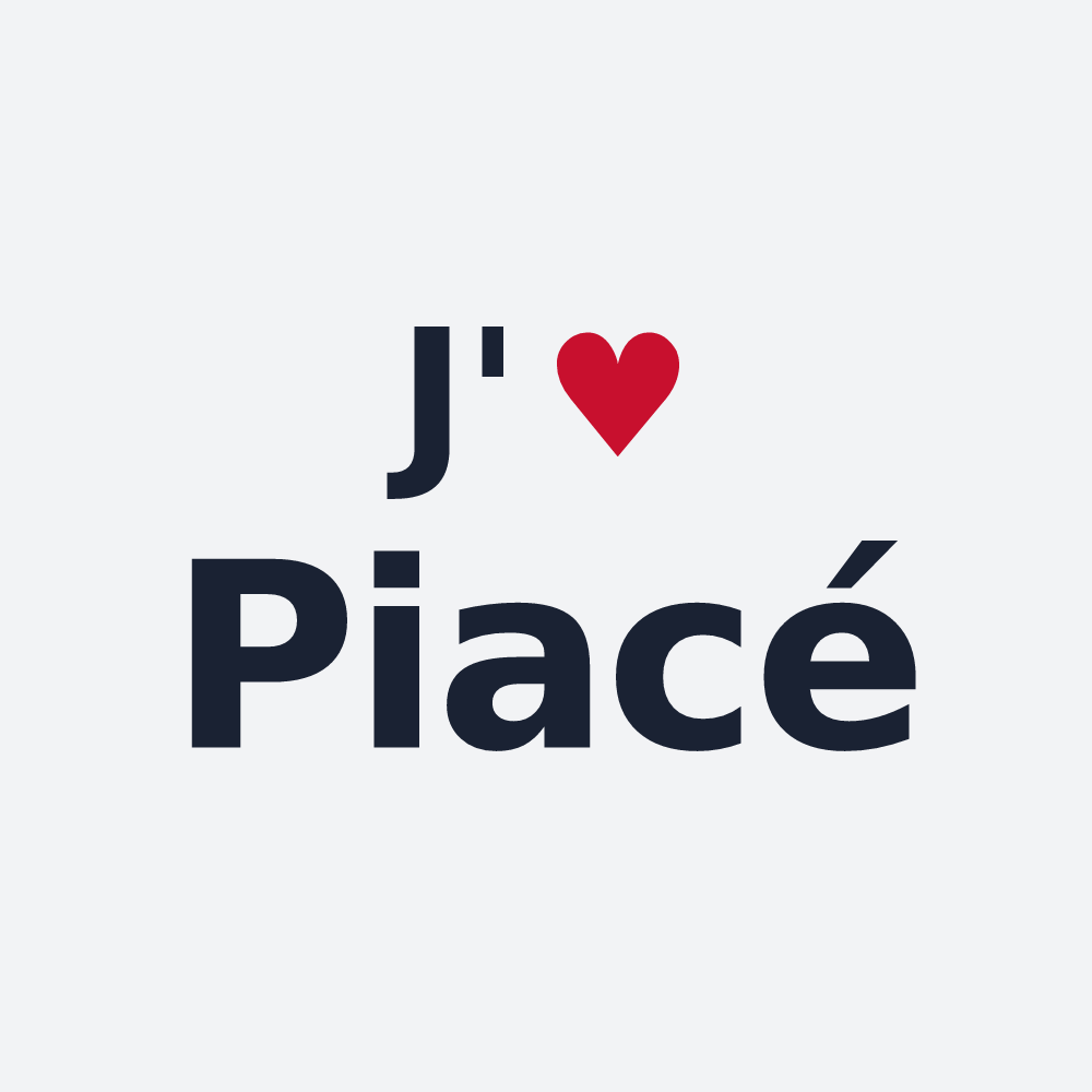 Poster personnalisé Piacé — design J'aime Piacé