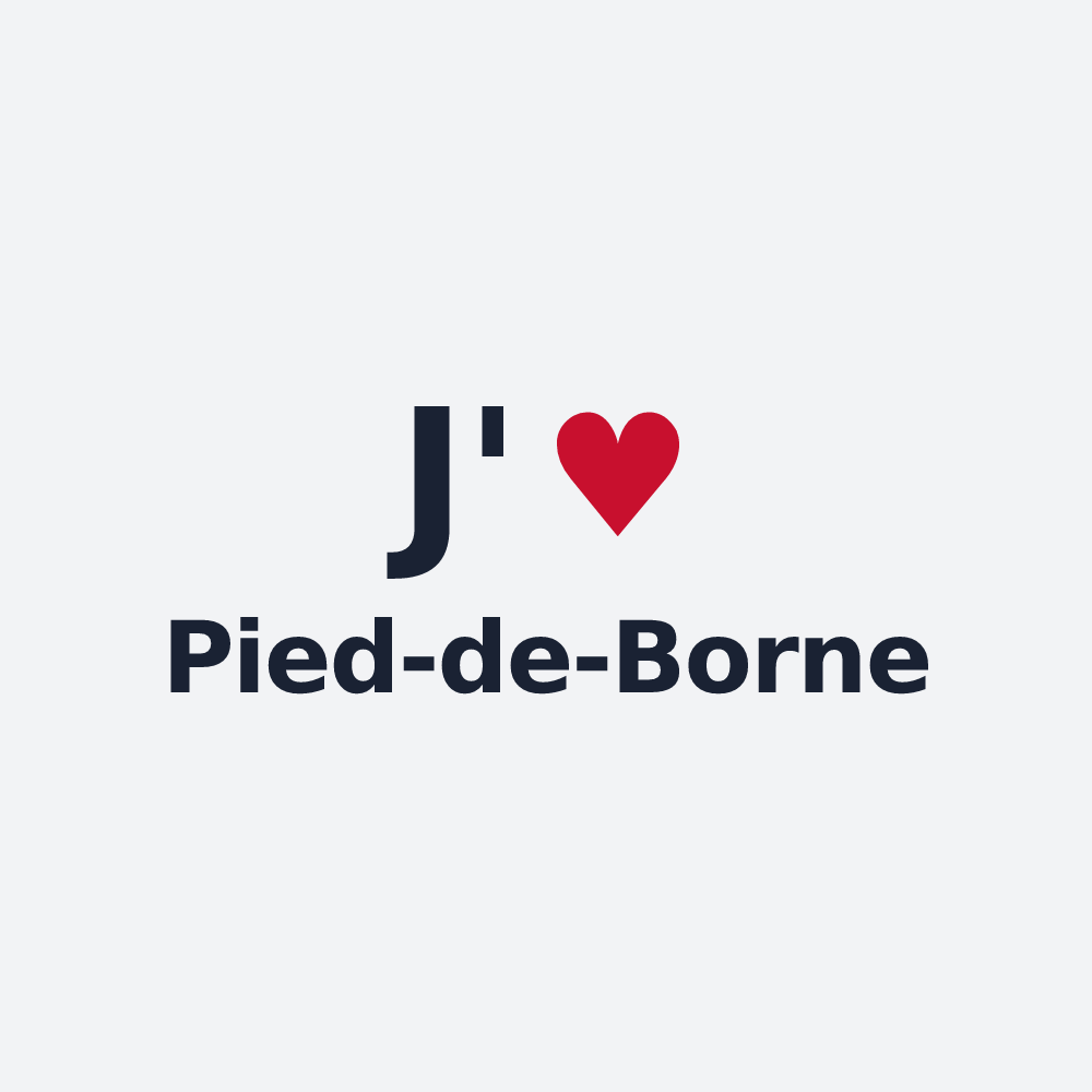 Poster personnalisé Pied-de-Borne — design J'aime Pied-de-Borne