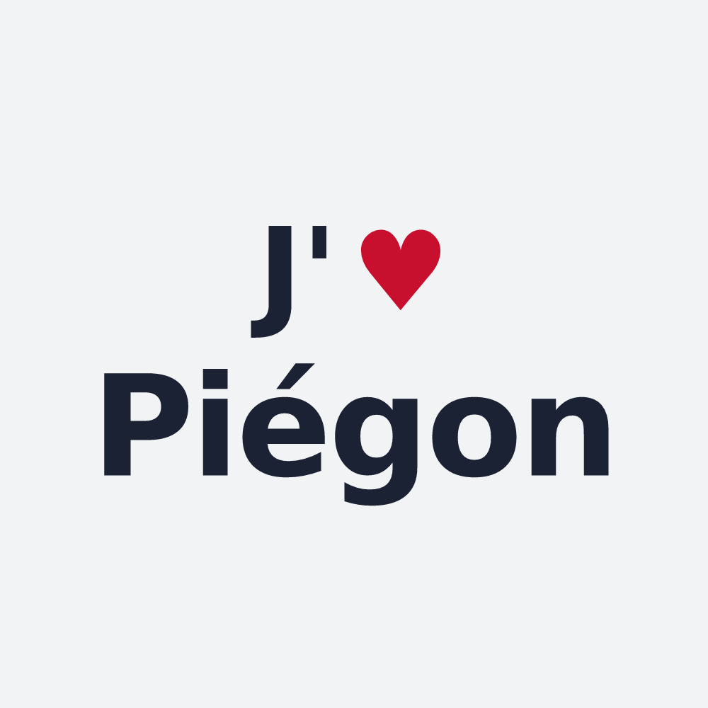 Poster personnalisé Piégon — design J'aime Piégon