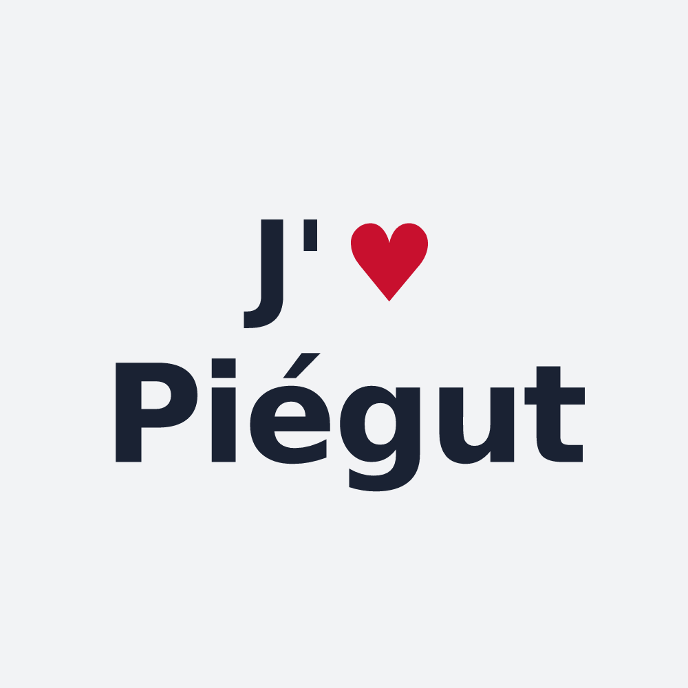 Poster personnalisé Piégut — design J'aime Piégut