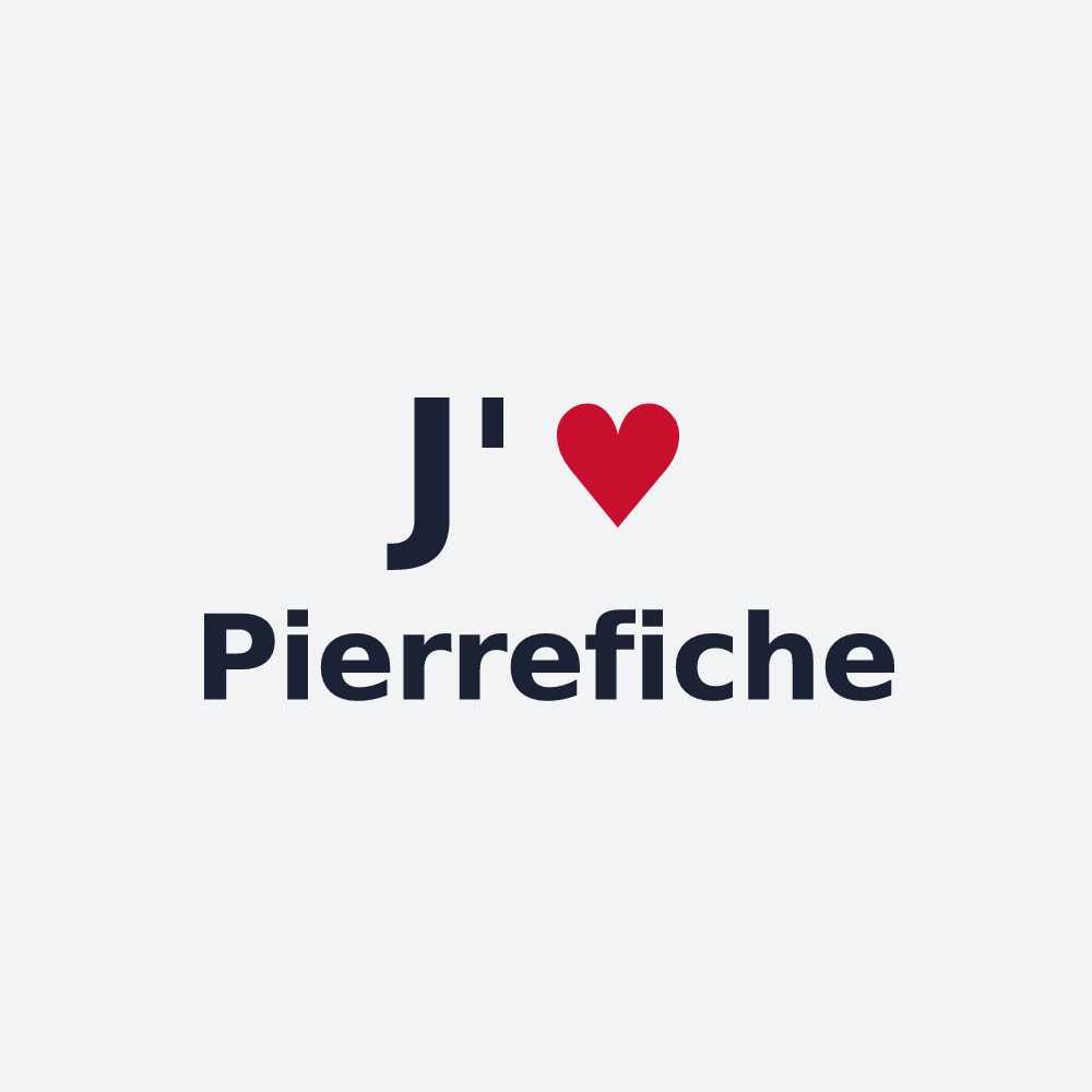 Poster personnalisé Pierrefiche — design « J'aime Pierrefiche » imprimé sur le poster