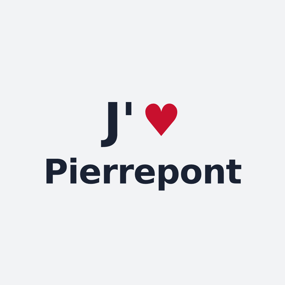 Poster personnalisé Pierrepont — design « J'aime Pierrepont » imprimé sur le poster