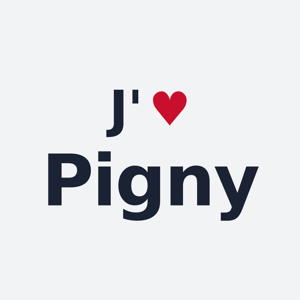 Poster personnalisé Pigny — design « J'aime Pigny » imprimé sur le poster