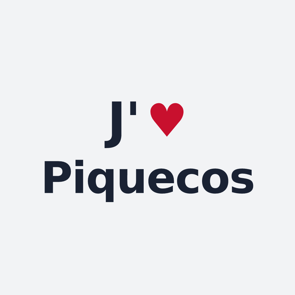 Poster personnalisé Piquecos — design J'aime Piquecos