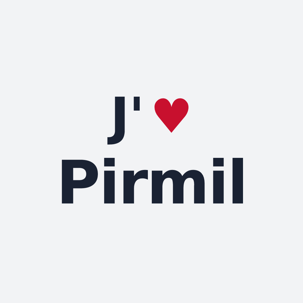 Poster personnalisé Pirmil — design « J'aime Pirmil » imprimé sur le poster