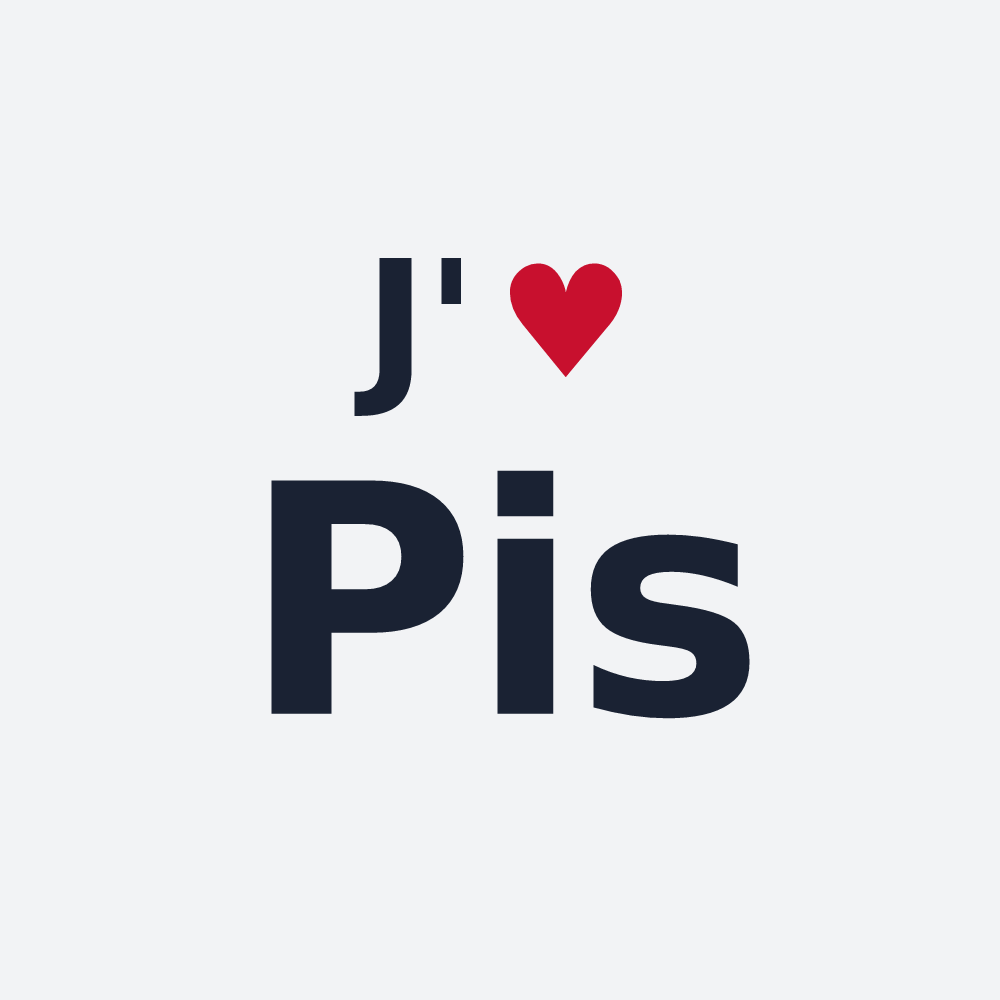 Poster personnalisé Pis — design « J'aime Pis » imprimé sur le poster