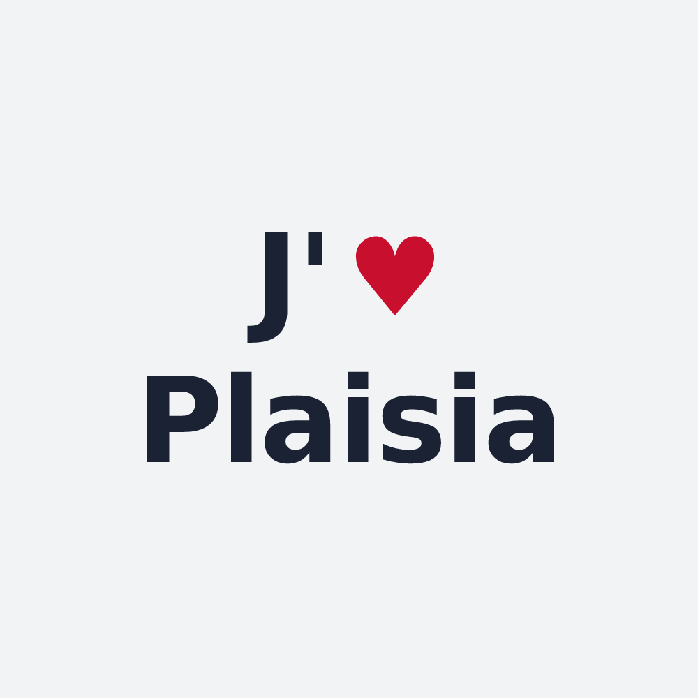 Poster personnalisé Plaisia — design J'aime Plaisia