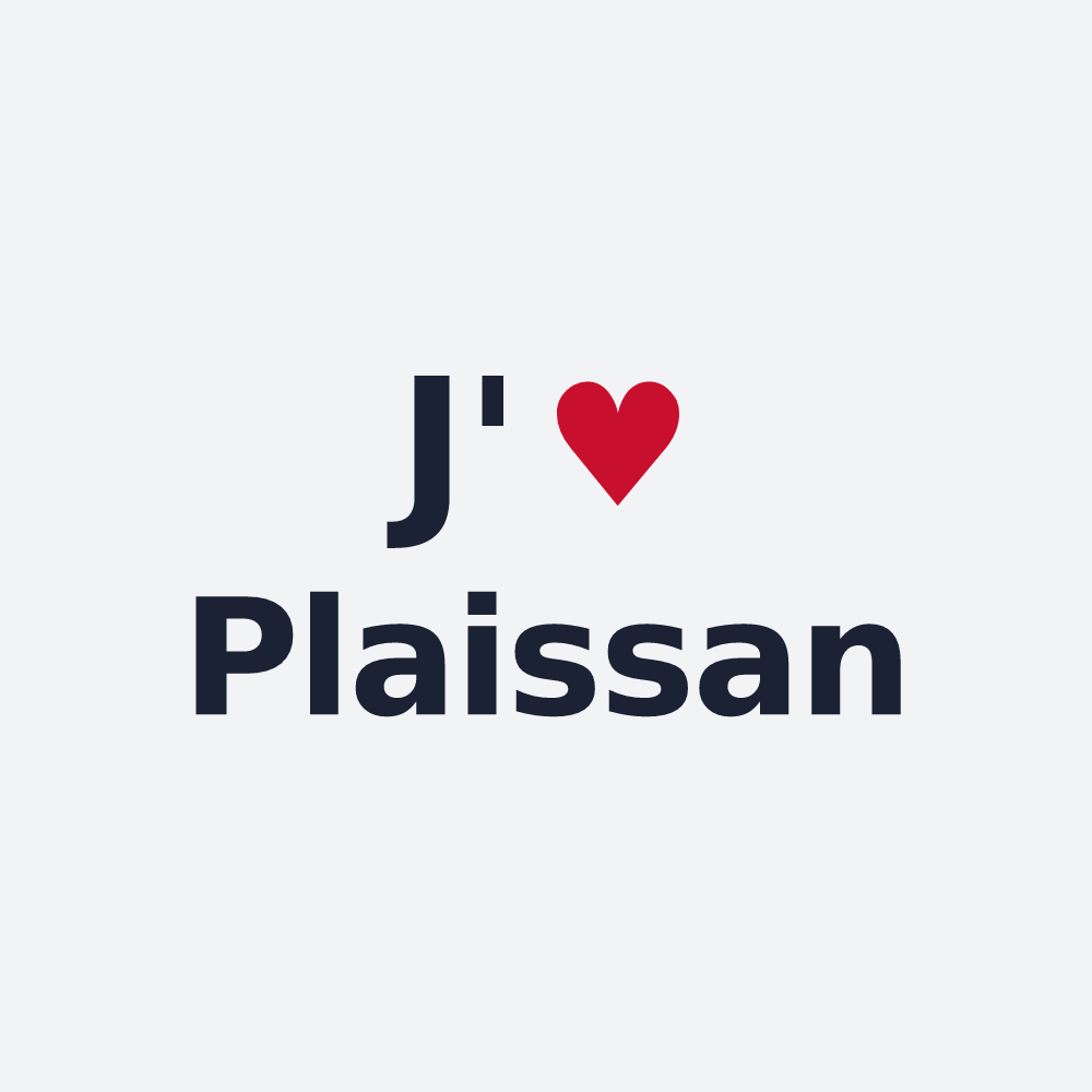 Poster personnalisé Plaissan — design J'aime Plaissan