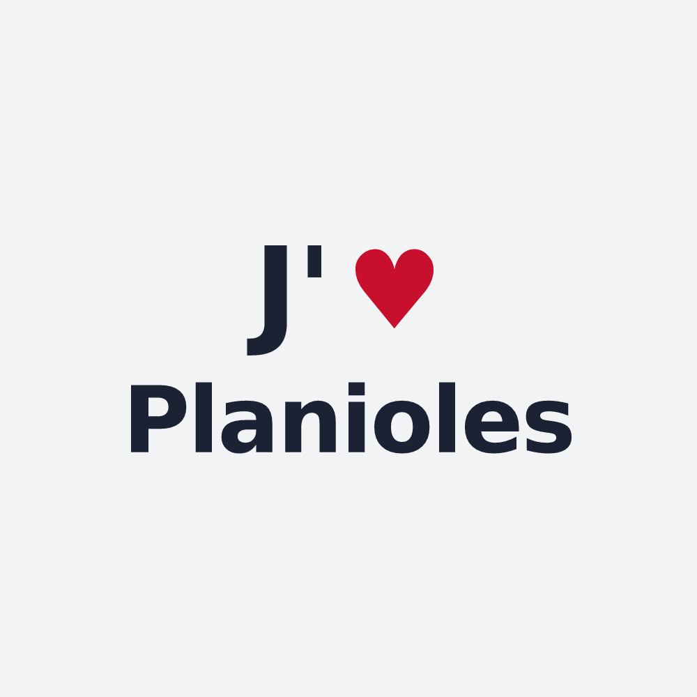 Poster personnalisé Planioles — design « J'aime Planioles » imprimé sur le poster