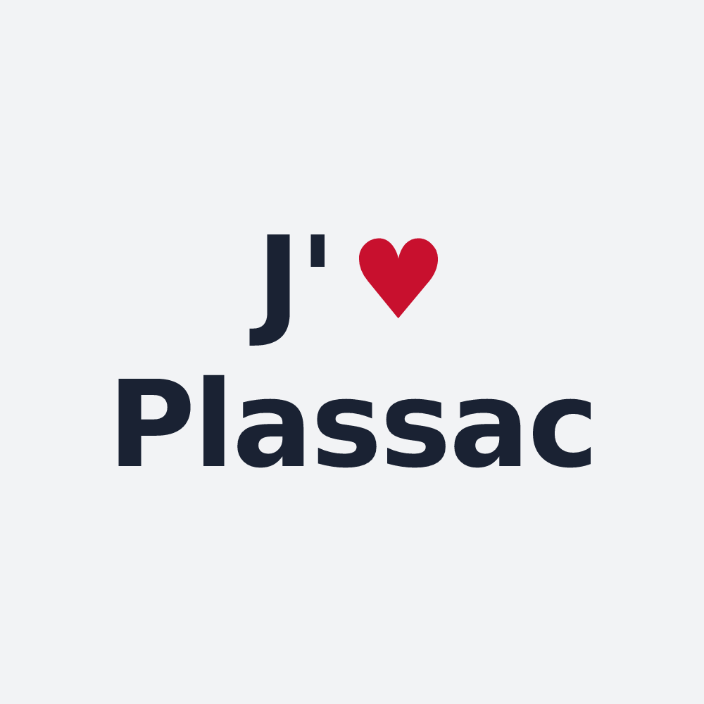 Poster personnalisé Plassac — design J'aime Plassac