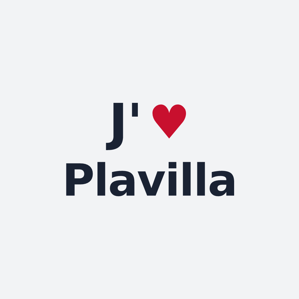 Poster personnalisé Plavilla — design « J'aime Plavilla » imprimé sur le poster
