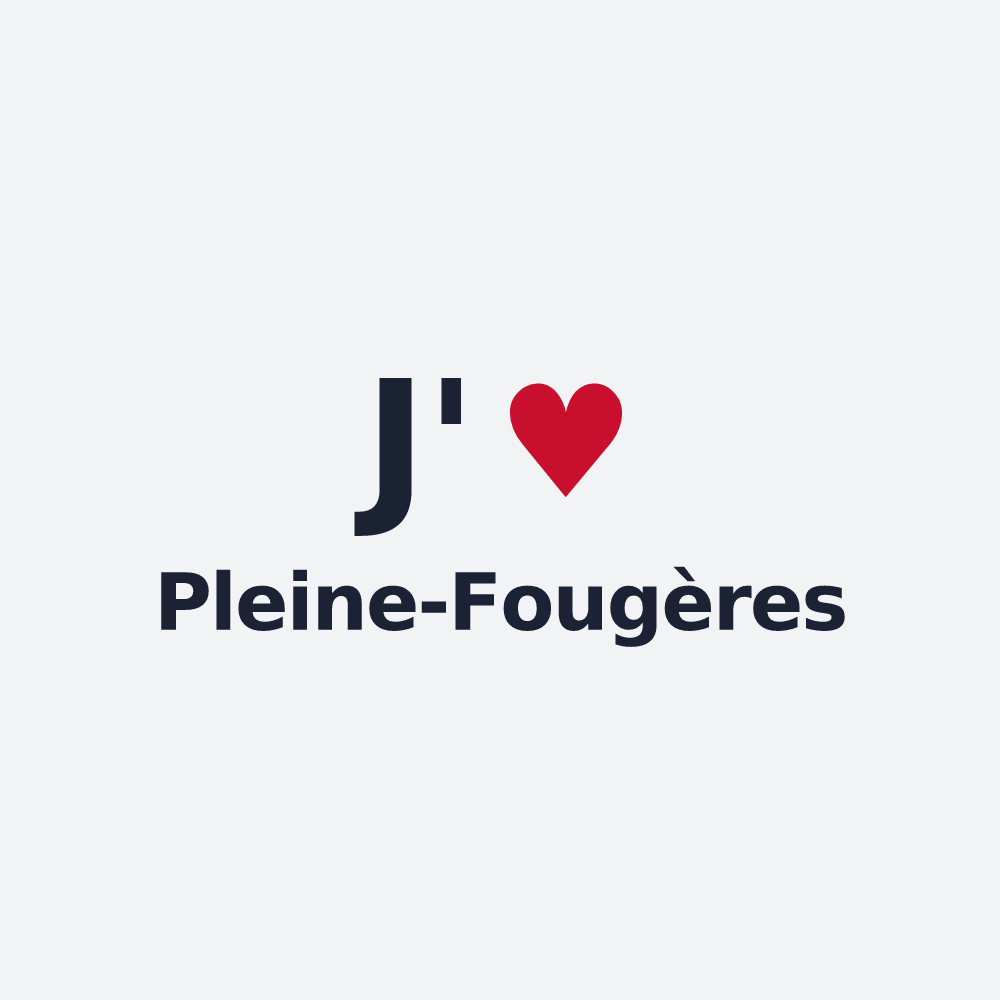 Poster personnalisé Pleine-Fougères — design « J'aime Pleine-Fougères » imprimé sur le poster