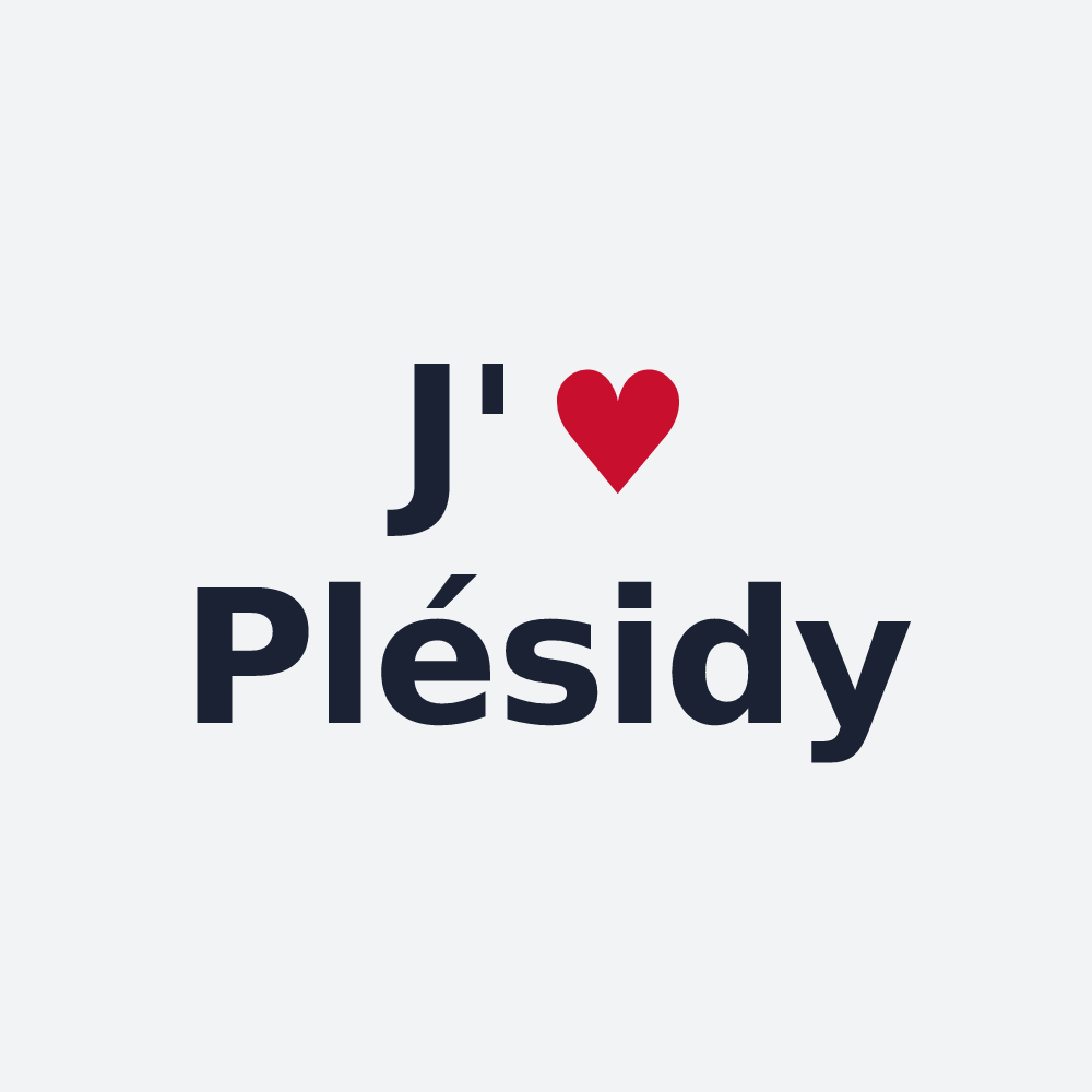 Poster personnalisé Plésidy — design J'aime Plésidy