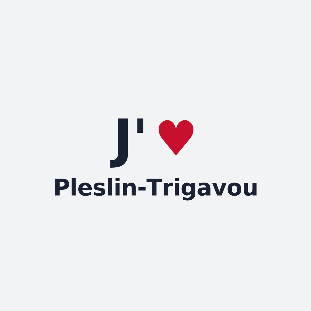 Poster personnalisé Pleslin-Trigavou — design J'aime Pleslin-Trigavou