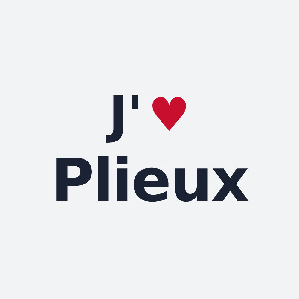 Poster personnalisé Plieux — design « J'aime Plieux » imprimé sur le poster