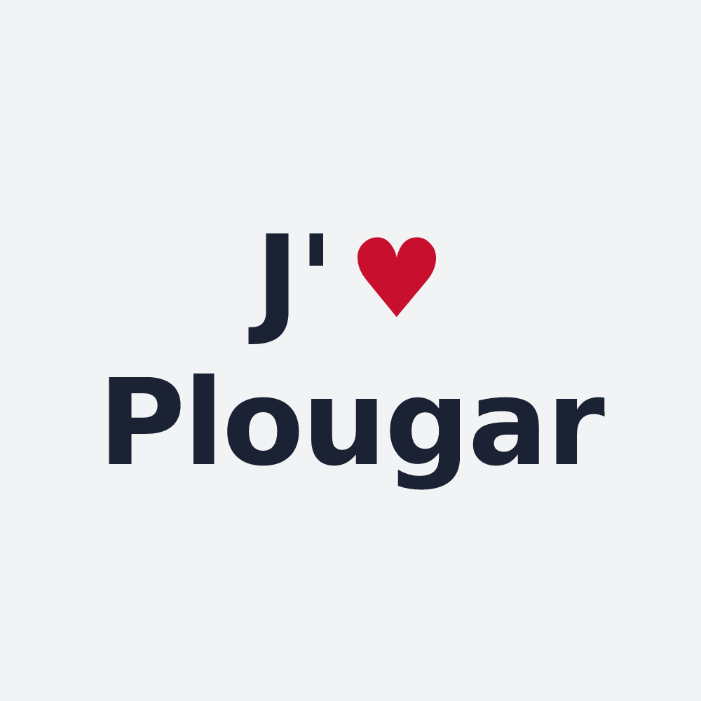Poster personnalisé Plougar — design « J'aime Plougar » imprimé sur le poster