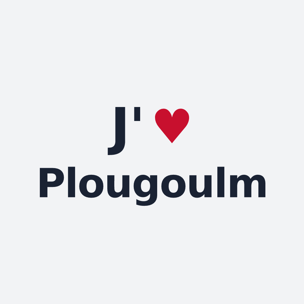 Poster personnalisé Plougoulm — design « J'aime Plougoulm » imprimé sur le poster