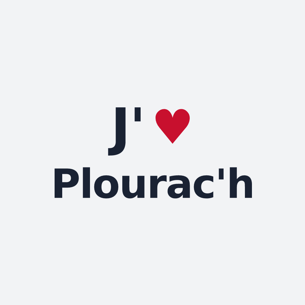 Poster personnalisé Plourac'h — design « J'aime Plourac'h » imprimé sur le poster