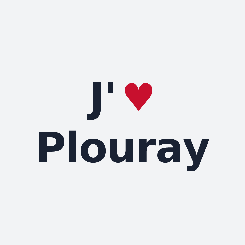 Poster personnalisé Plouray — design « J'aime Plouray » imprimé sur le poster
