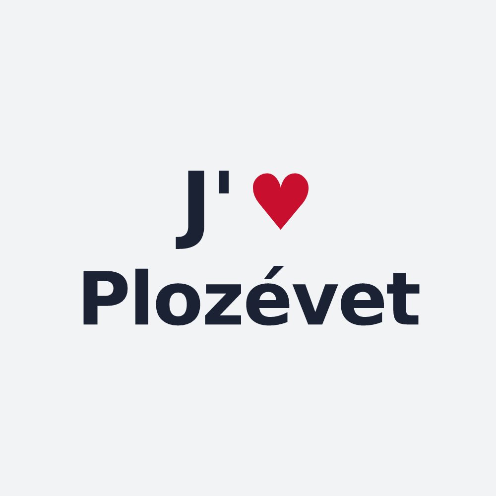 Poster personnalisé Plozévet — design « J'aime Plozévet » imprimé sur le poster