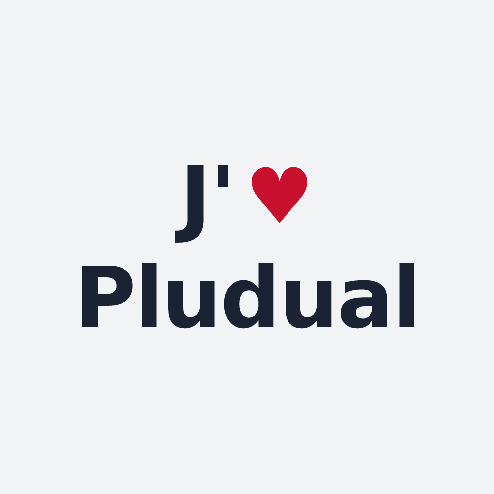 Poster personnalisé Pludual — design « J'aime Pludual » imprimé sur le poster