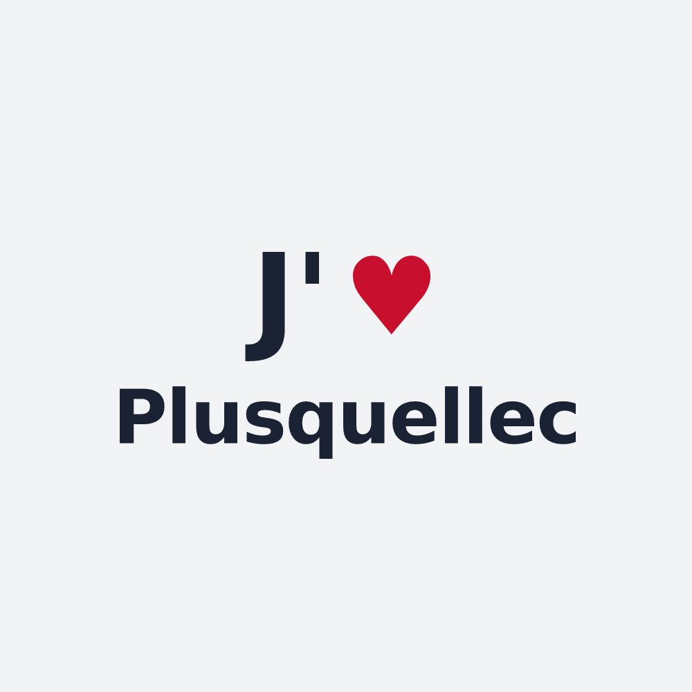 Poster personnalisé Plusquellec — design J'aime Plusquellec