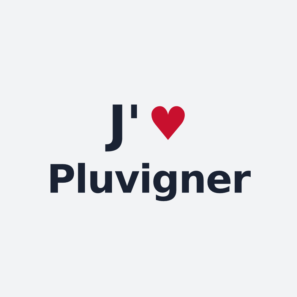 Poster personnalisé Pluvigner — design J'aime Pluvigner
