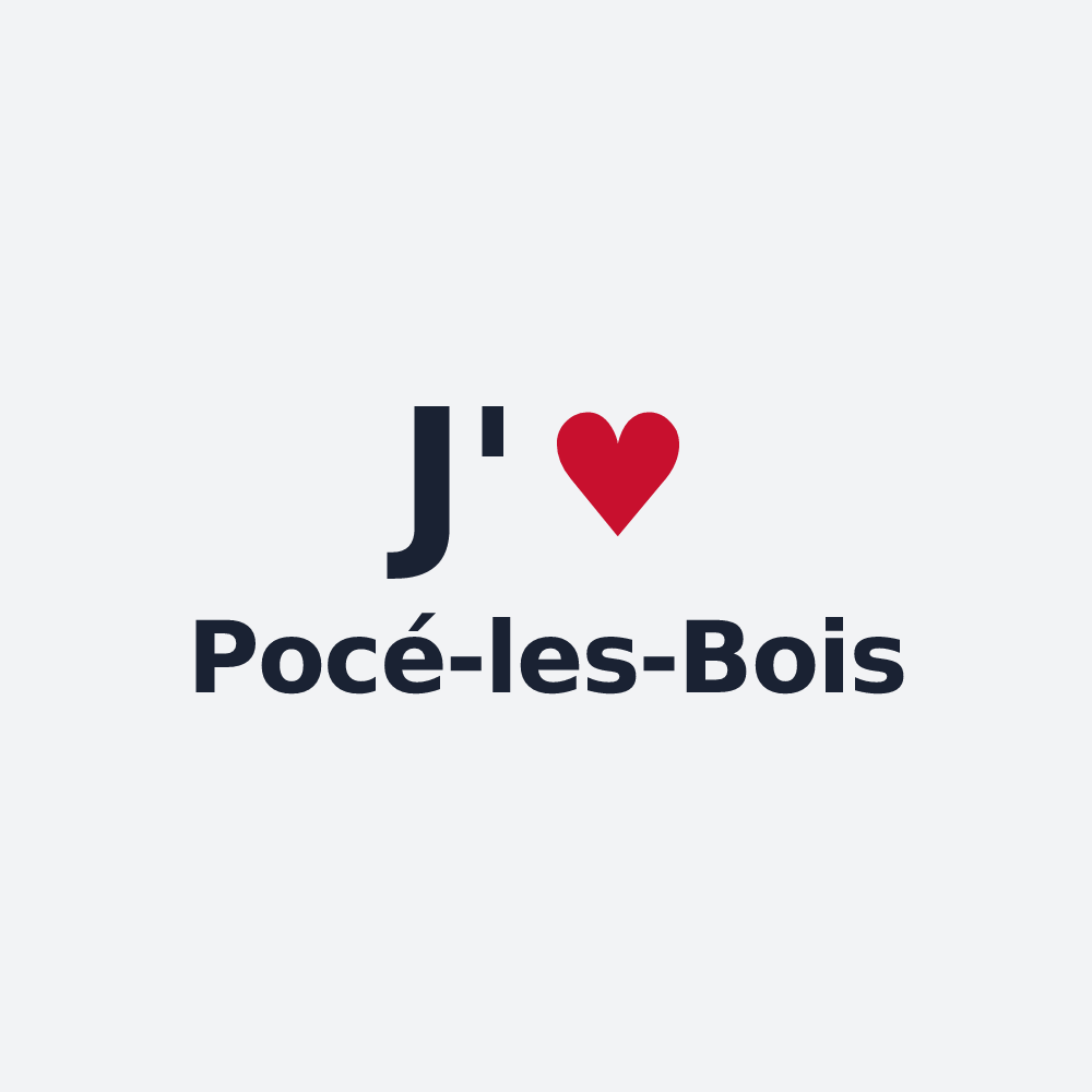 Poster personnalisé Pocé-les-Bois — design « J'aime Pocé-les-Bois » imprimé sur le poster