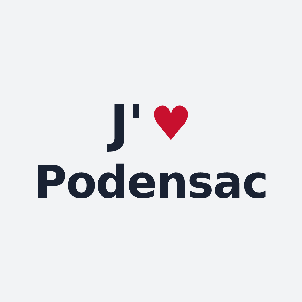 Poster personnalisé Podensac — design J'aime Podensac