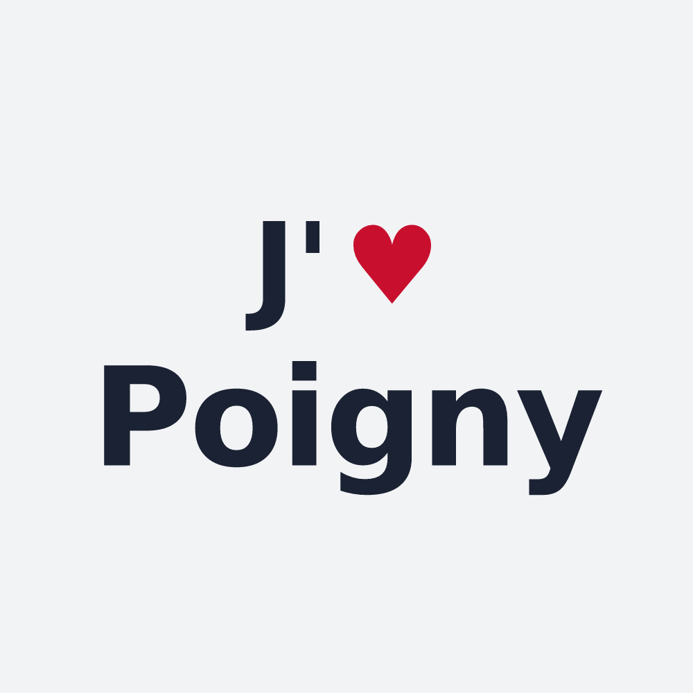 Poster personnalisé Poigny — design « J'aime Poigny » imprimé sur le poster