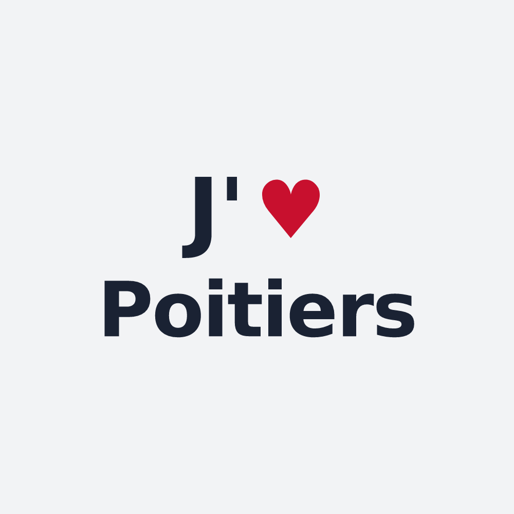 Poster personnalisé Poitiers — design J'aime Poitiers