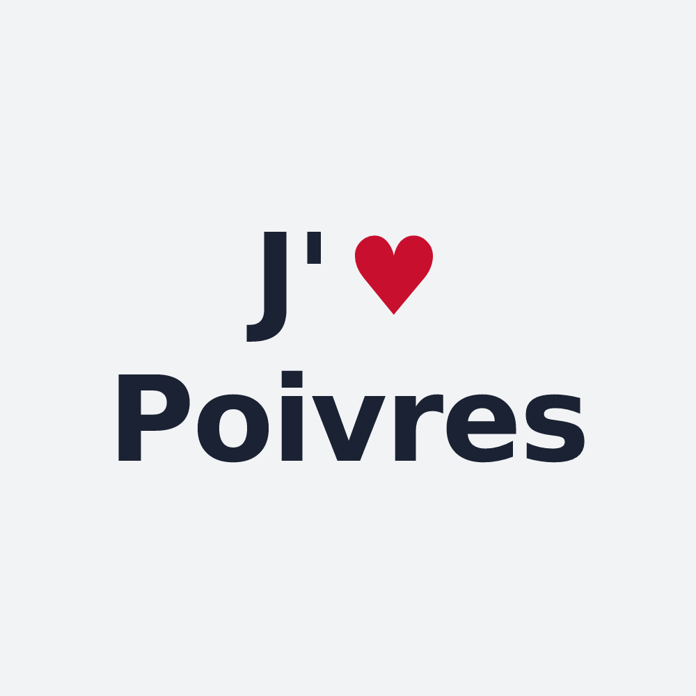 Poster personnalisé Poivres — design « J'aime Poivres » imprimé sur le poster
