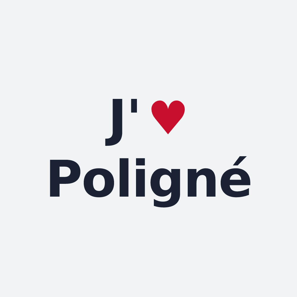 Poster personnalisé Poligné — design « J'aime Poligné » imprimé sur le poster