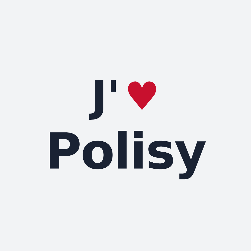 Poster personnalisé Polisy — design « J'aime Polisy » imprimé sur le poster