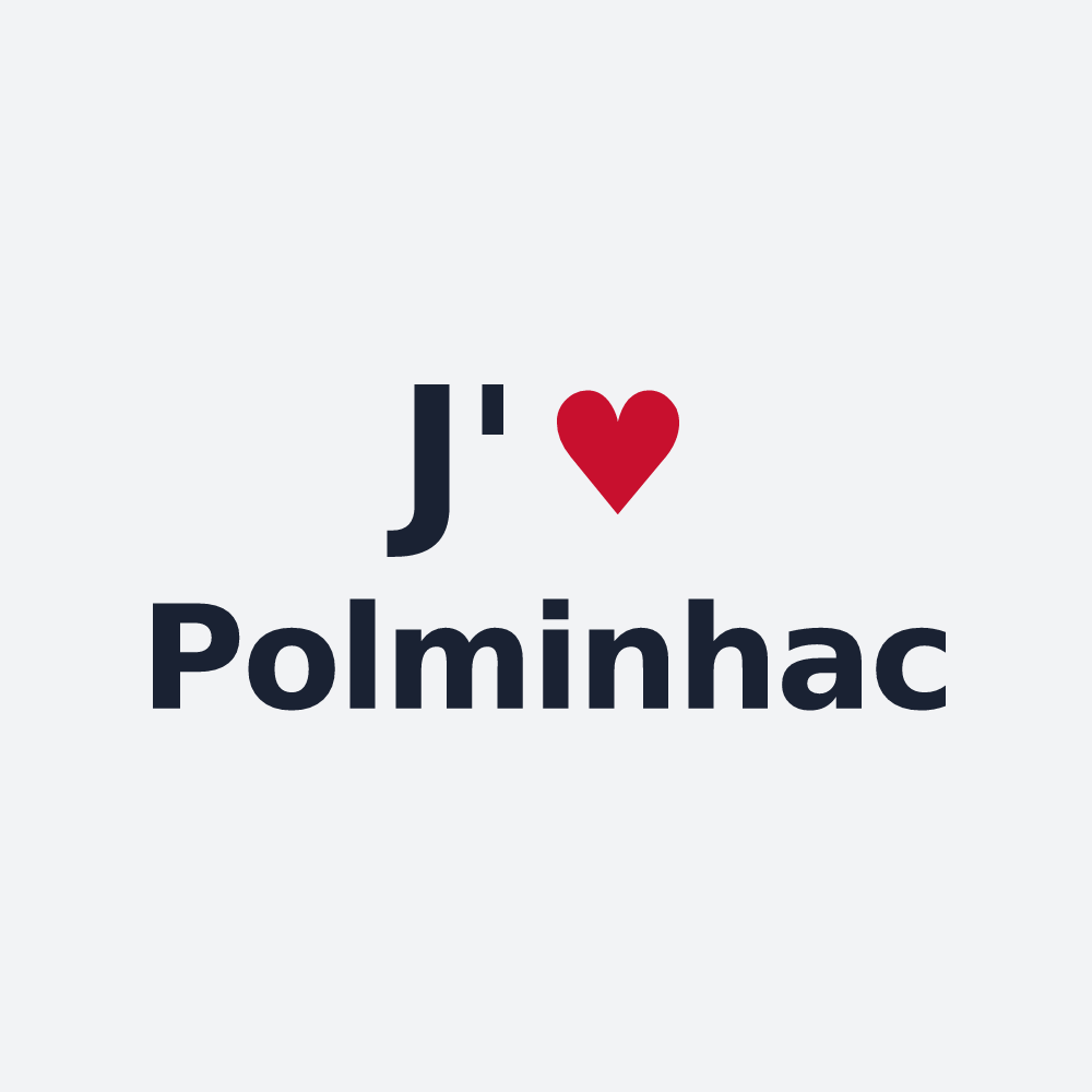 Poster personnalisé Polminhac — design « J'aime Polminhac » imprimé sur le poster