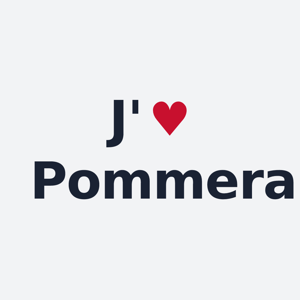 Poster personnalisé Pommera — design « J'aime Pommera » imprimé sur le poster