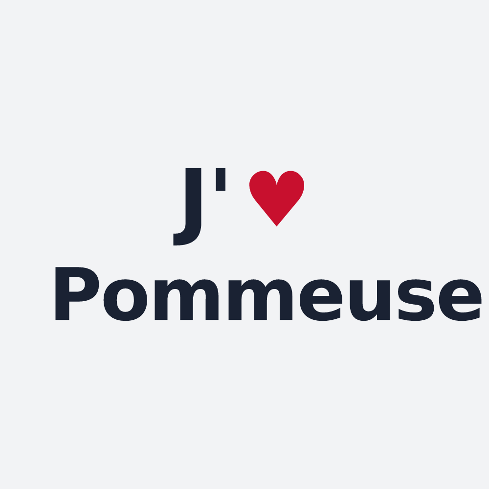 Poster personnalisé Pommeuse — design « J'aime Pommeuse » imprimé sur le poster