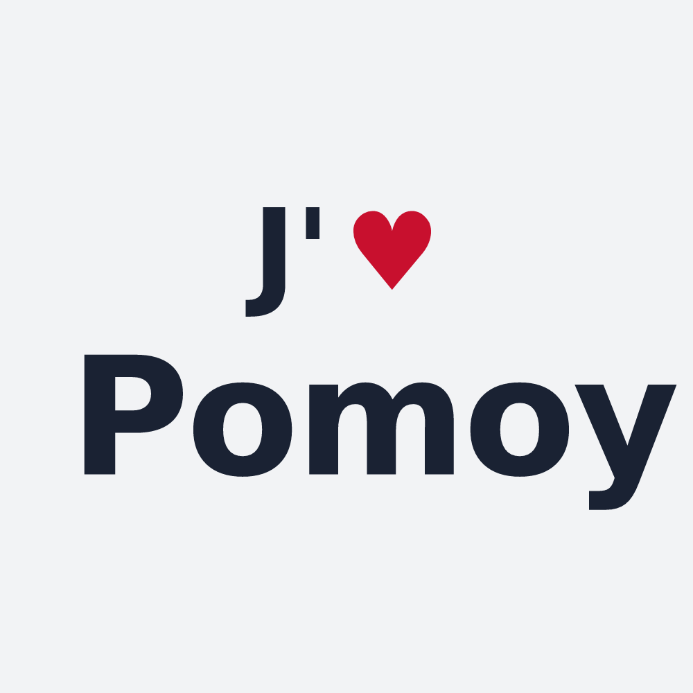 Poster personnalisé Pomoy — design « J'aime Pomoy » imprimé sur le poster