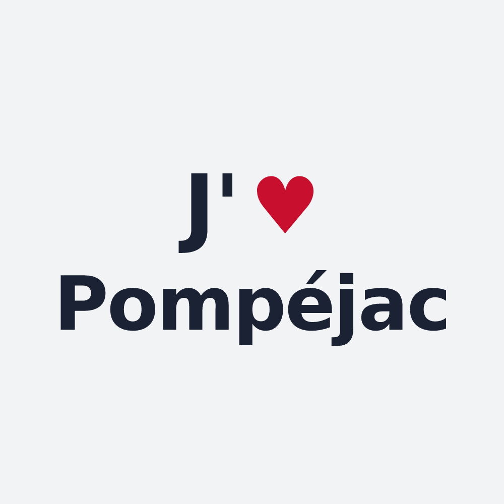 Poster personnalisé Pompéjac — design J'aime Pompéjac