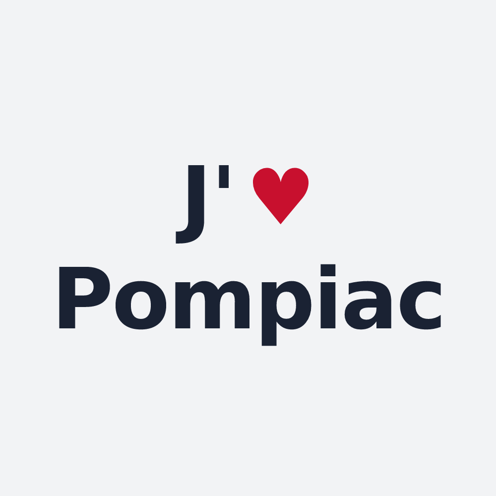 Poster personnalisé Pompiac — design J'aime Pompiac