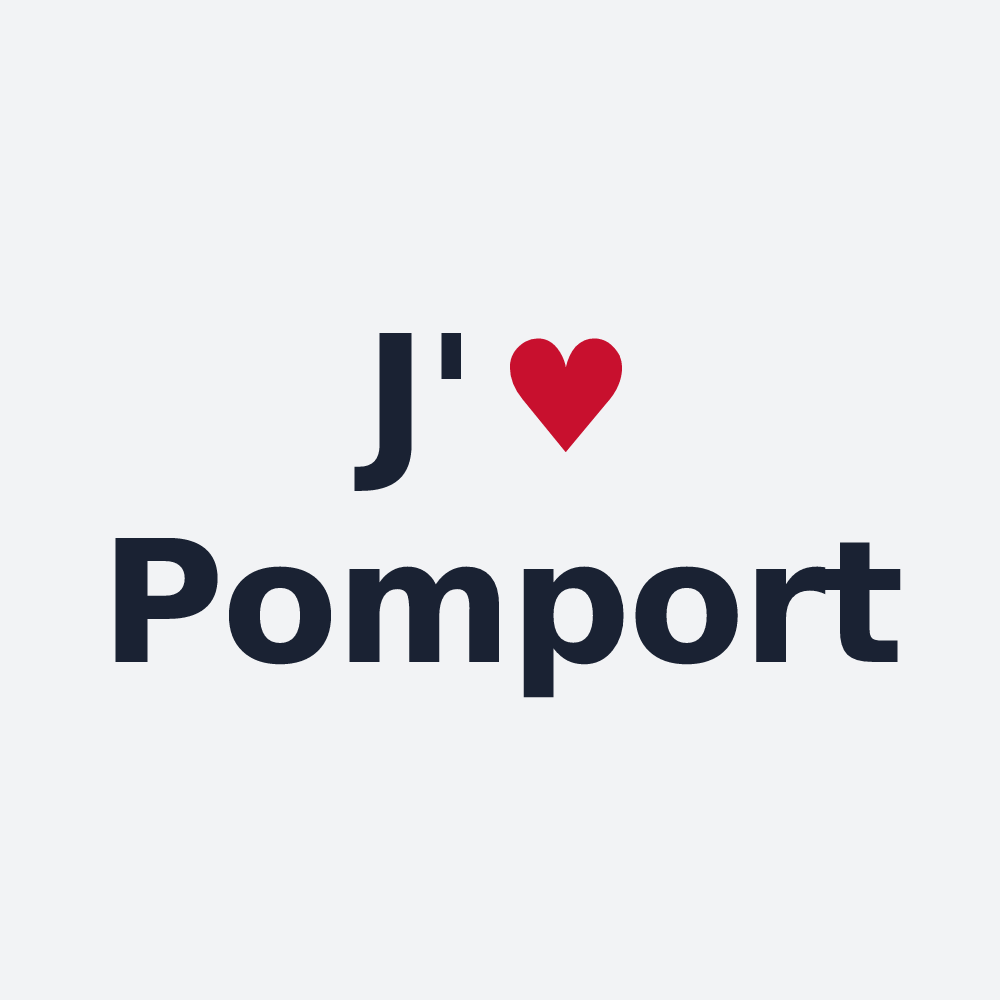Poster personnalisé Pomport — design J'aime Pomport