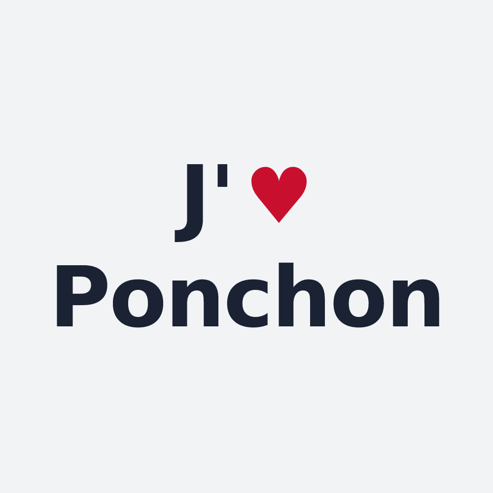 Poster personnalisé Ponchon — design « J'aime Ponchon » imprimé sur le poster